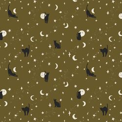 Moonstruck Cats in Olive Green