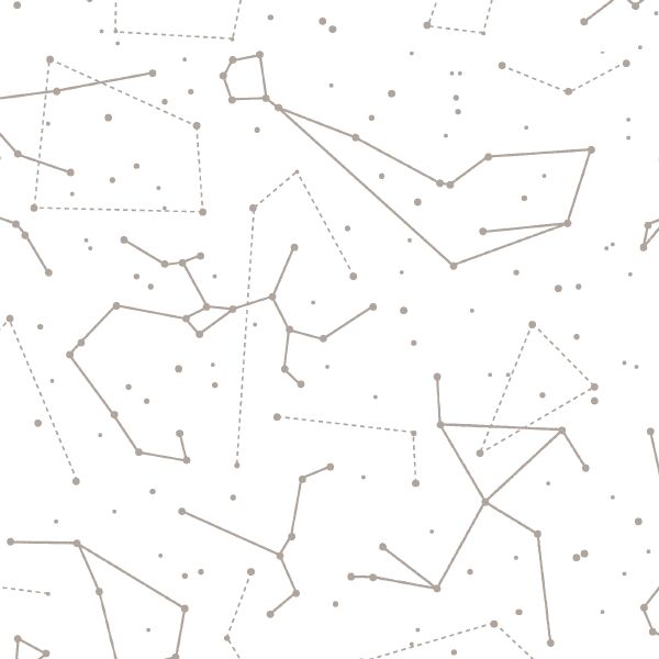 Star Charts in Taupe on White