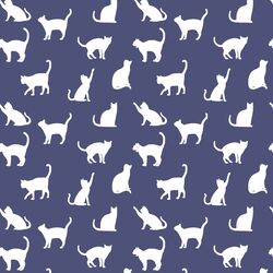 Cat Silhouette in Indigo