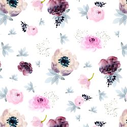Painted Wildflowers in White