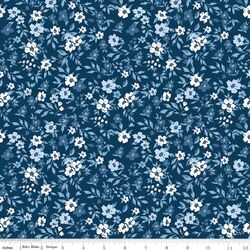 Floral in Oxford Blue
