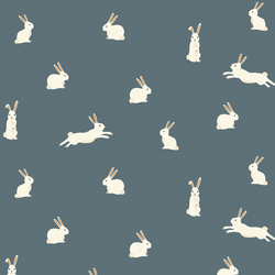 Bunny Rabbits in Steel Blue