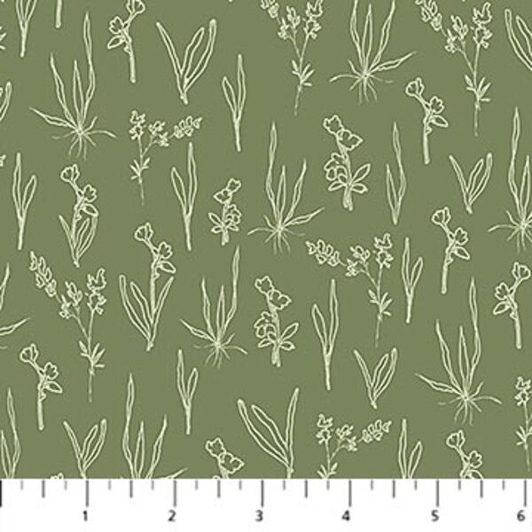 Line Floral in Green
