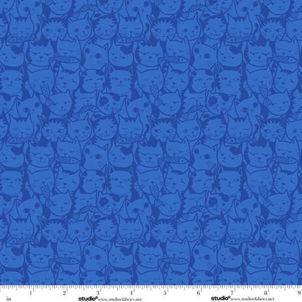 Outlined Cats with Fish in Nightshade