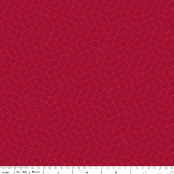 Wavy Grid in Red
