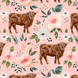 Highland Cow in Pink