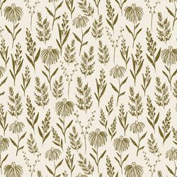 Perennials in Olive on Cream