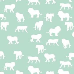 Lion Silhouette in Mint