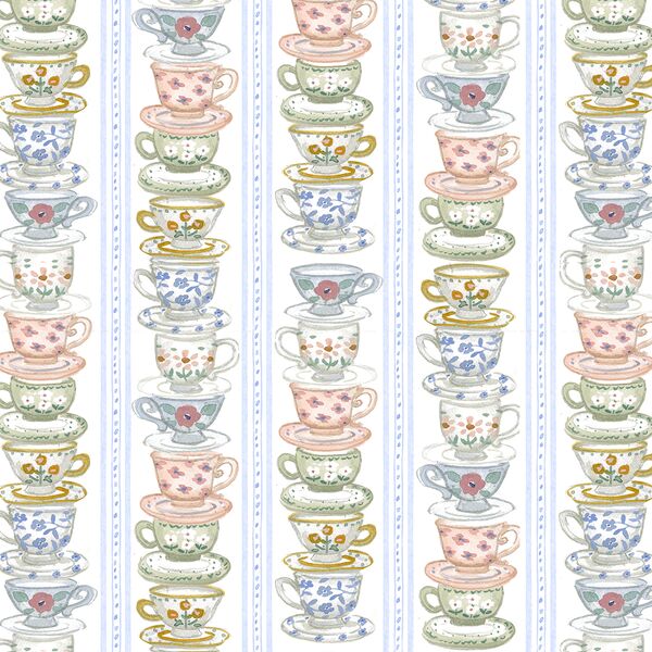 Tea Cup Stack in Sky Blue
