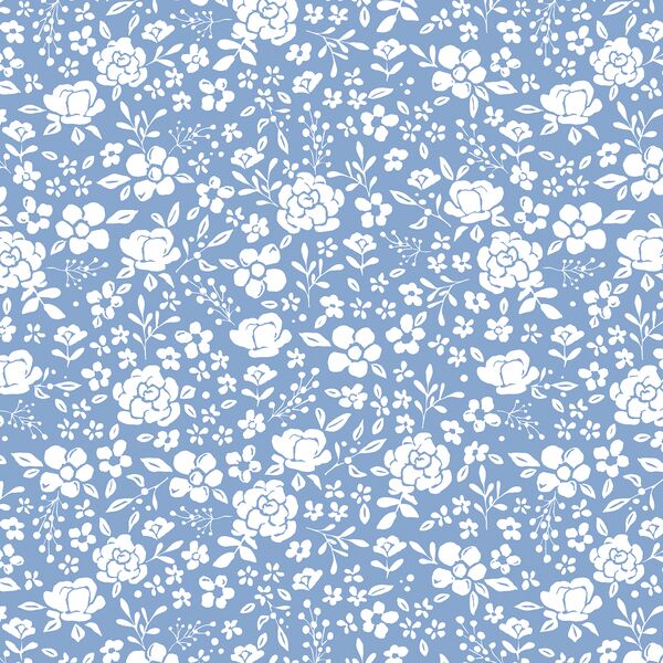 Heirloom Floral in Blue Jay