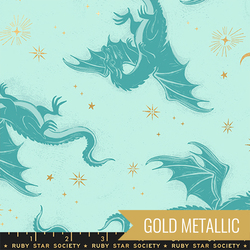 Etched Dragons in Mint Metallic