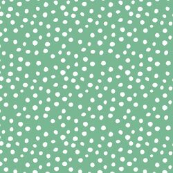 Little Modern Polka Dot in White on Shamrock Green