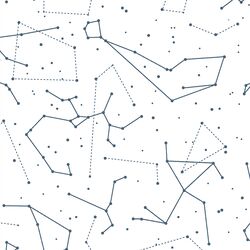 Star Charts in Twilight on White