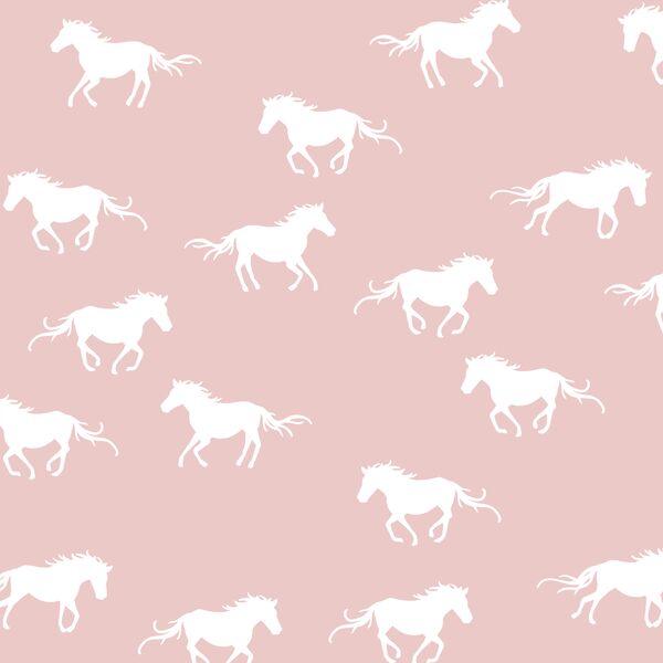 Horse Silhouette in Blush