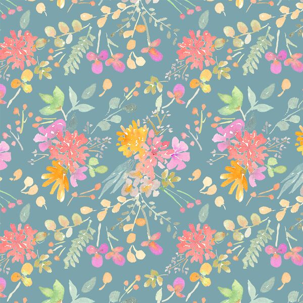 Small Fall Floral in Celeste