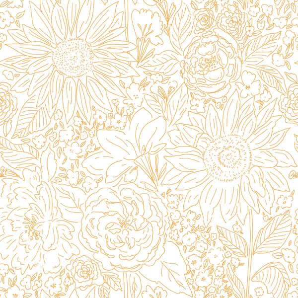Paperie in Sweet Sunflower on White