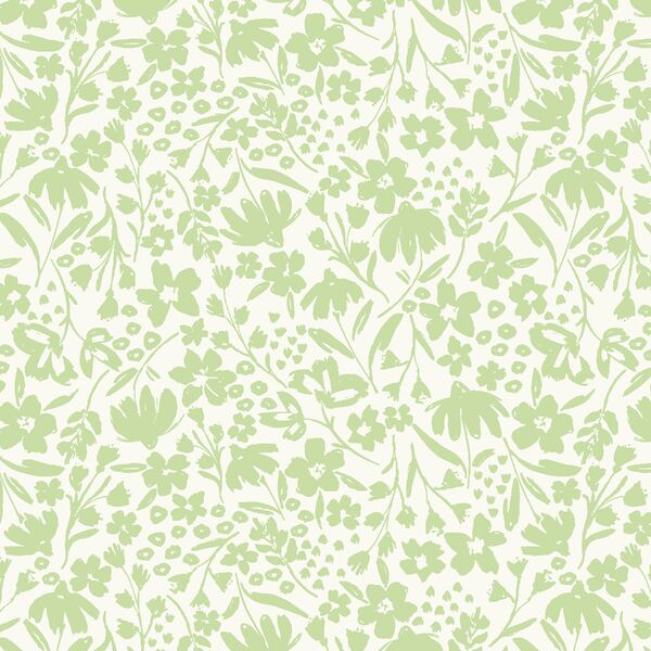 Spring Silhouette in Spring Green on Cream