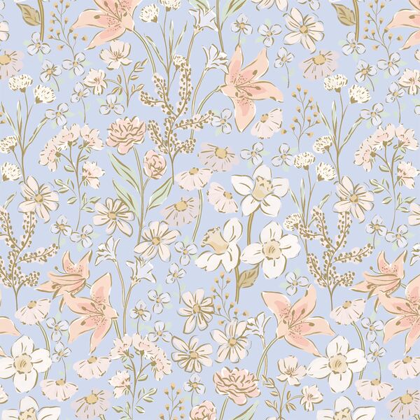 Lily Garden in Periwinkle