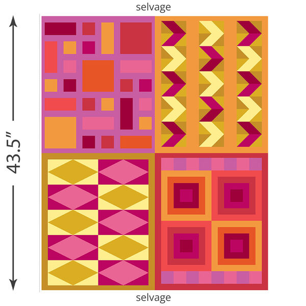 Practice Quilting Panel in Sunset