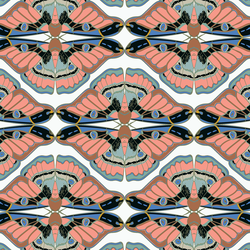 Mirrored Butterflies in Bisque