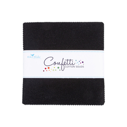 Confetti Cotton 5" Square Pack in Pitch Black