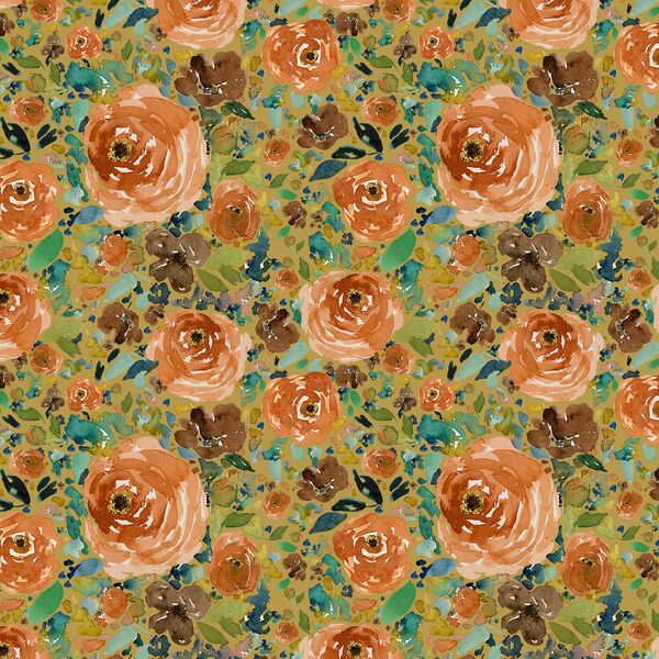 Small Copper Roses in Gold Glow