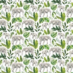 Little Jungle Elephant in White