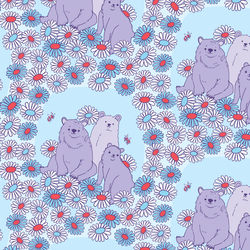 Daisy Bears in Light Blue