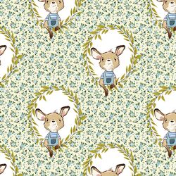 Large Dainty Floral Baby Boy Kangaroo in Yellow