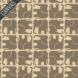 Jolly Elephant Canvas in Gray Unbleached