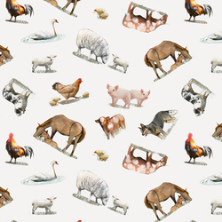 Barnyard Animals in Tin Gray