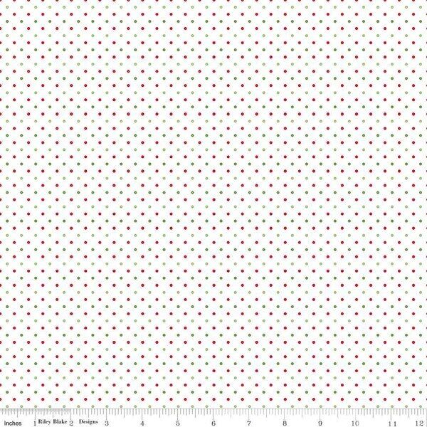 Swiss Dot in Christmas on White