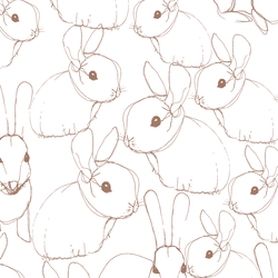 Large Bunny Sketches in Bark