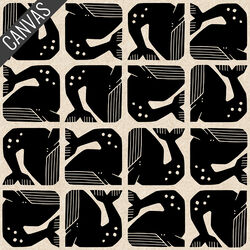 Grumpy Whale Canvas in Night Sky Unbleached