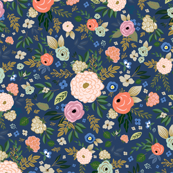 Big Deco Floral in Indigo Blue
