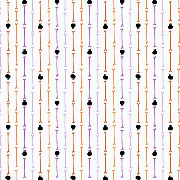 Skull Stripe in White Multi