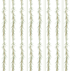 Pine Garland Stripe in White