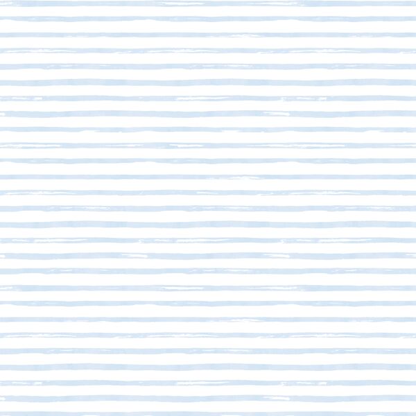 Small Watercolor Stripes in Frost Blue