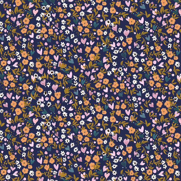Little Heart Garden in Navy