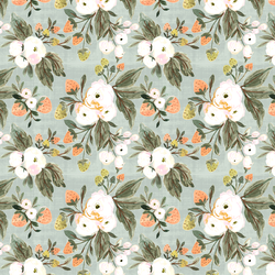 Little Strawberry Floral Clusters in Vintage Sage