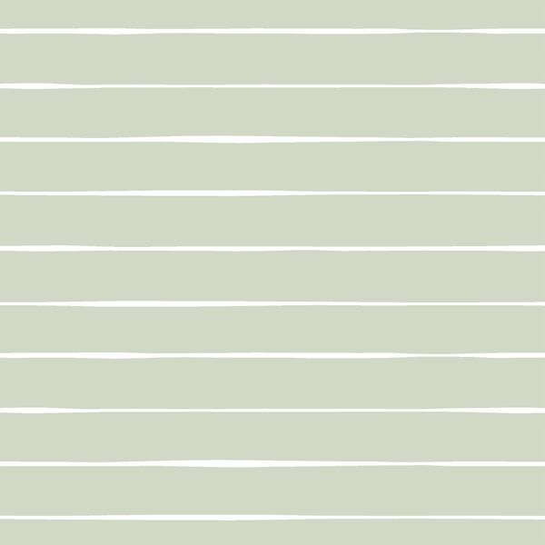 Stripe in White on Light Sage