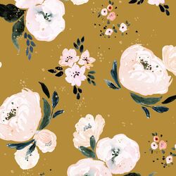 Large Janice Floral in Vintage Mustard