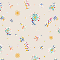 Floral Threads in Soft Sky