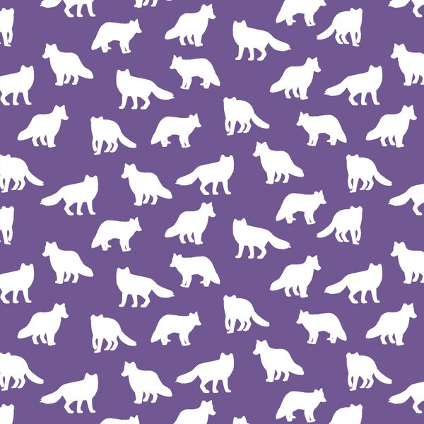 Little Fox Silhouette in Ultra Violet