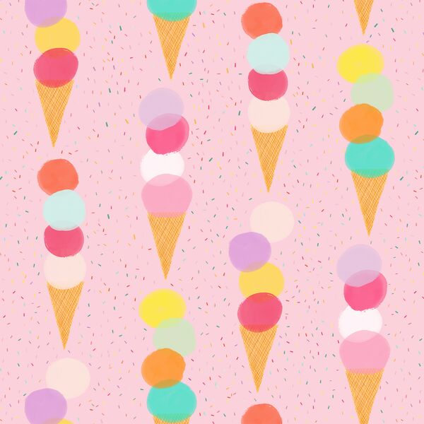 Sprinkle Cones in Bubble Gum