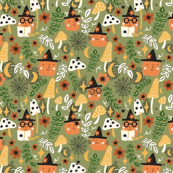 Cottagecore Pumpkins in Green Apple