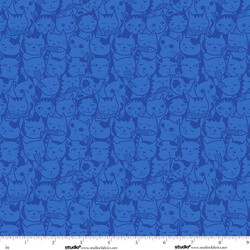 Outlined Cats with Fish in Nightshade
