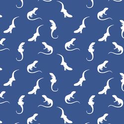 Iguana Silhouette in Blue Jay