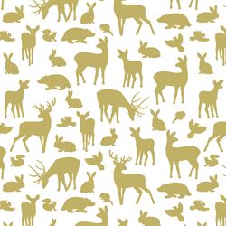 Forest Friends in Brass on White