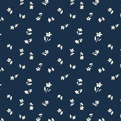 Scattered Daisies in Indigo Blue